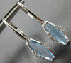 ESTATE 1.41CT DIAMOND & AAA BLUE TOPAZ 14K WHITE GOLD TRAPEZOID HANGING EARRINGS