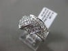 ESTATE WIDE .85CT DIAMOND 14KT WHITE GOLD 3D MULTI ROW PAVE FANCY BOW RING