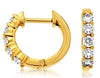 ESTATE .50CT ROUND DIAMOND 14KT YELLOW GOLD 3D CLASSIC 5 STONE HUGGIE EARRINGS