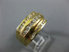 ESTATE WIDE .49CT DIAMOND 14K YELLOW GOLD 3D CLASSIC THREE ROW CHANNEL MENS RING