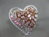 ESTATE EXTRA LARGE 3.48CT WHITE & PINK DIAMOND 18KT WHITE & ROSE GOLD HEART RING