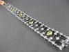 ESTATE LARGE & WIDE 10.36CT MULTI COLOR DIAMOND 18KT 2 TONE GOLD TENNIS BRACELET