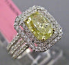 ESTATE LARGE GIA 2.03CT DIAMOND 18KT TWO TONE GOLD OCTAGON HALO ENGAGEMENT RING