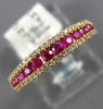 ESTATE .55CT DIAMOND & AAA RUBY 18K ROSE GOLD 3D SEMI ETERNITY ANNIVERSARY RING
