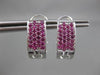 ESTATE WIDE 1.80CT AAA PINK SAPPHIRE 14KT WHITE GOLD PAVE CLIP ON EARRINGS