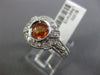 ESTATE WIDE .92CT DIAMOND & AAA YELLOW SAPPHIRE 14KT WHITE GOLD ENGAGEMENT RING