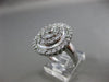 ESTATE LARGE 1.26CT DIAMOND 14KT WHITE GOLD 3D ETOILE OVAL DOUBLE HALO LOVE RING