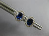 ESTATE .86CT DIAMOND & AAA SAPPHIRE 14KT WHITE GOLD 3D OVAL HALO STUD EARRINGS