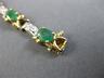 ESTATE 2.10CT DIAMOND & EMERALD 14KT YELLOW GOLD FLOWER CLASSIC TENNIS BRACELET