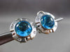 8.14CT DIAMOND & AAA CABOCHON BLUE TOPAZ 14KT WHITE GOLD CLIP ON EARRINGS #27646