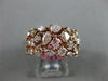 ESTATE WIDE 3.77CT PINK DIAMOND 18K ROSE GOLD MULTI ROW WEDDING ANNIVERSARY RING