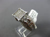 LARGE 1.55CT ROUND & BAGUETTE & PRINCESS DIAMOND 14KT WHITE GOLD SQUARE FUN RING