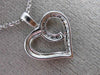 ESTATE SMALL .10CT DIAMOND 14KT WHITE GOLD 3D SWIRL HEART LOVE FLOATING PENDANT