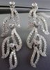 ESTATE LONG 1.08CT DIAMOND 18KT WHITE GOLD 3D MULTI LEAF ETOILE HANGING EARRINGS