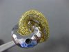 ESTATE EXTRA LARGE 2.48CT FANCY YELLOW DIAMOND 18K 2 TONE GOLD 3D LOVE KNOT RING