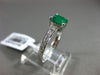 ESTATE 1.11CT DIAMOND & AAA EMERALD 18KT WHITE GOLD 3D SQUARE ENGAGEMENT RING