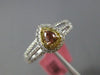 ESTATE LARGE GIA .59CT DIAMOND 18KT TRI COLOR GOLD 3D PEAR HALO ENGAGEMENT RING