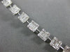 ESTATE 4.04CT ROUND & BAGUETTE DIAMOND 18KT WHITE GOLD 3D SQUARE TENNIS BRACELET