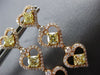 ESTATE 3.58CT WHITE & FANCY YELLOW DIAMOND 18K ROSE GOLD 3D MULTI HEART EARRINGS
