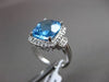 ESTATE 6.27CTW DIAMOND & AAA BLUE TOPAZ 14KT WHITE GOLD 3D FILIGREE HALO RING