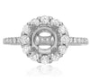 ESTATE .60CT DIAMOND 14KT WHITE GOLD 3D HALO FILIGREE SEMI MOUNT ENGAGEMENT RING