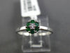 ESTATE .23CT DIAMOND & AAA EMERALD 14K WHITE GOLD FLOWER CLUSTER FRIENDSHIP RING
