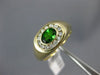 ESTATE 1.25CT DIAMOND & AAA GREEN GARNET 14KT YELLOW GOLD OVAL CLASSIC MENS RING