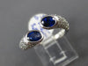 ESTATE 1.72CT DIAMOND & AAA OVAL SAPPHIRE 18KT WHITE GOLD CRISS CROSS LOVE RING