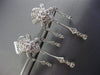 ESTATE LARGE 1.13CT DIAMOND 18KT WHITE GOLD CHANDELIER CLIP ON HANGING EARRINGS