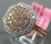 ESTATE .61CT WHITE & PINK DIAMOND 18KT ROSE GOLD CLASSIC CLUSTER OCTAGON RING