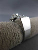 ANTIQUE WIDE .35CT OLD MINE DIAMOND 14KT WHITE GOLD LEAF ENGAGEMENT RING #16789
