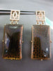 ESTATE .76CT DIAMOND & SMOKY TOPAZ 18KT ROSE GOLD 3D ELONGATED HANGING EARRINGS