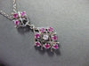 ESTATE .24CTW RUBY & DIAMOND 14KT WHITE GOLD CLUSTER OPEN WORK DROP PENDANT #XXX