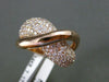 ESTATE WIDE 2.22CT DIAMOND 14KT ROSE GOLD 3D X LOVE HEART INFINITY LOVE RING