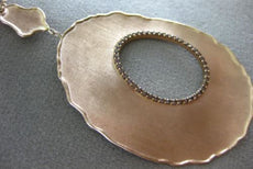ESTATE LARGE .67CT CHOCOLATE FANCY DIAMOND 14KT ROSE GOLD 3D OPEN OVAL NECKLACE