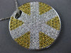 ESTATE LARGE 3.70CT DIAMOND & YELLOW SAPPHIRE 18K TWO TONE GOLD SUNBURST PENDANT