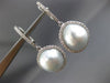 ESTATE .64CT DIAMOND & AAA SOUTH SEA PEARL 18KT WHITE GOLD HALO HANGING EARRINGS