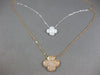 ESTATE LARGE 1.59CT WHITE & PINK DIAMOND 18KT WHITE & ROSE GOLD FLOWER NECKLACE