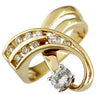ESTATE WIDE .71CT DIAMOND 14KT YELLOW GOLD 3D CLASSIC LOVE KNOT FUN RING