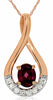 .46CT DIAMOND & AAA RHODOLITE 14KT ROSE GOLD 3D OVAL TEAR DROP INFINITY PENDANT