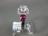 ESTATE 2.05CT DIAMOND & AAA RUBY 14KT WHITE GOLD SQUARE CLASSIC ENGAGEMENT RING