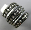 ESTATE 2.40CT DIAMOND 14KT WHITE & BLACK GOLD MULTI ROW CRISS CROSS ETOILE RING