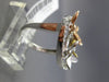 ESTATE .93CT DIAMOND 14KT WHITE YELLOW & ROSE GOLD 3D CIRCLE BUTTERFLY FUN RING