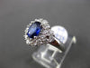 ESTATE LARGE 2.10CT DIAMOND & AAA SAPPHIRE 18KT WHITE GOLD HALO ENGAGEMENT RING