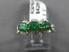 ESTATE 1.44CT DIAMOND & AAA EMERALD 18KT 2 TONE GOLD 3D PAST PRESENT FUTURE RING