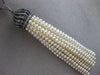 ESTATE EXTRA LARGE .60CT DIAMOND & AAA PEARL 18KT BLACK GOLD 3D TASSLE NECKLACE