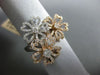 ESTATE LARGE .70CT DIAMOND 14KT WHITE & ROSE GOLD MULTI FLOWER HEART LOVE RING