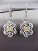 ESTATE LARGE 2.16CT WHITE & YELLOW DIAMOND 18KT TWO TONE GOLD HANGING EARRINGS