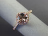 ESTATE .92CT DIAMOND & AAA MORGANITE 14K ROSE GOLD CLASSIC CUSHION FUN LOVE RING