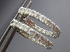 ESTATE .95CT DIAMOND 14KT WHITE GOLD 3D CLASSIC DOUBLE SIDED HOOP EARRINGS 2mm